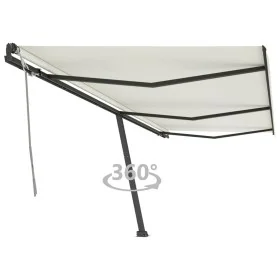 Cremefarbene manuell ausziehbare Fußmarkise 600 x 350 cm von , Markisen - Ref: Foro24-3069877, Preis: 681,90 €, Rabatt: %