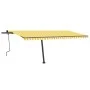 Yellow and white manual retractable foot awning 500x300 cm by , Awnings - Ref: Foro24-3069778, Price: 482,16 €, Discount: %