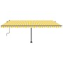 Gelb-weiße Markise mit manuell ausziehbarem Fuß, 500 x 300 cm von , Markisen - Ref: Foro24-3069778, Preis: 566,55 €, Rabatt: %