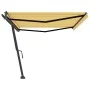 Yellow and white manual retractable foot awning 500x300 cm by , Awnings - Ref: Foro24-3069778, Price: 482,16 €, Discount: %