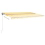 Gelb-weiße Markise mit manuell ausziehbarem Fuß, 500 x 300 cm von , Markisen - Ref: Foro24-3069778, Preis: 566,55 €, Rabatt: %