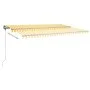 Yellow and white manual retractable foot awning 500x300 cm by , Awnings - Ref: Foro24-3069778, Price: 482,16 €, Discount: %