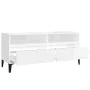 Hochglanzweißer TV-Schrank aus Sperrholz, 100 x 34,5 x 44,5 cm von vidaXL, TV-Möbel - Ref: Foro24-831903, Preis: 71,47 €, Rab...