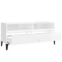 Hochglanzweißer TV-Schrank aus Sperrholz, 100 x 34,5 x 44,5 cm von vidaXL, TV-Möbel - Ref: Foro24-831903, Preis: 72,35 €, Rab...