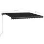 Manual retractable foot awning anthracite gray 450x300 cm by , Awnings - Ref: Foro24-3069759, Price: 467,42 €, Discount: %