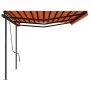 Toldo manual retráctil con postes naranja y marrón 6x3 m de , Toldos - Ref: Foro24-3070200, Precio: 608,15 €, Descuento: %