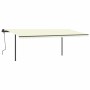 Manual retractable awning with cream poles 6x3.5 m by , Awnings - Ref: Foro24-3070277, Price: 724,02 €, Discount: %