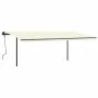 Manuell einziehbare Markise mit cremefarbenen Stangen 6x3,5 m von , Markisen - Ref: Foro24-3070277, Preis: 696,94 €, Rabatt: %