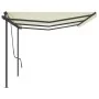 Manual retractable awning with cream poles 6x3.5 m by , Awnings - Ref: Foro24-3070277, Price: 684,63 €, Discount: %