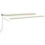 Manual retractable awning with cream poles 6x3.5 m by , Awnings - Ref: Foro24-3070277, Price: 684,63 €, Discount: %
