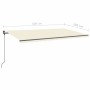 Manual retractable awning with cream poles 6x3.5 m by , Awnings - Ref: Foro24-3070277, Price: 724,02 €, Discount: %