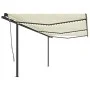 Manual retractable awning with cream LED light 6x3.5 m by , Awnings - Ref: Foro24-3070282, Price: 716,40 €, Discount: %