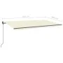 Manual retractable awning with cream LED light 6x3.5 m by , Awnings - Ref: Foro24-3070282, Price: 716,40 €, Discount: %