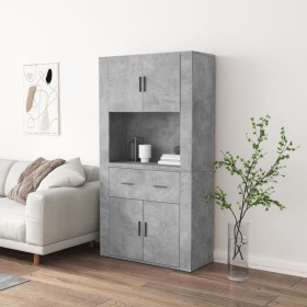 Aparador alto madera contrachapada gris hormigón de , Aparadores - Ref: Foro24-3185371, Precio: 169,58 €, Descuento: %