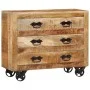 Sideboard with 3 drawers solid rough mango wood 80x30x65cm by , Sideboards - Ref: Foro24-351690, Price: 274,66 €, Discount: %