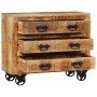 Sideboard with 3 drawers solid rough mango wood 80x30x65cm by , Sideboards - Ref: Foro24-351690, Price: 280,16 €, Discount: %
