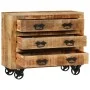 Sideboard with 3 drawers solid rough mango wood 80x30x65cm by , Sideboards - Ref: Foro24-351690, Price: 274,66 €, Discount: %