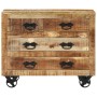 Sideboard with 3 drawers solid rough mango wood 80x30x65cm by , Sideboards - Ref: Foro24-351690, Price: 280,16 €, Discount: %