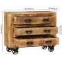 Sideboard with 3 drawers solid rough mango wood 80x30x65cm by , Sideboards - Ref: Foro24-351690, Price: 274,66 €, Discount: %