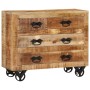 Sideboard with 3 drawers solid rough mango wood 80x30x65cm by , Sideboards - Ref: Foro24-351690, Price: 280,16 €, Discount: %