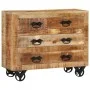 Sideboard with 3 drawers solid rough mango wood 80x30x65cm by , Sideboards - Ref: Foro24-351690, Price: 274,66 €, Discount: %