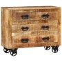 Sideboard with 3 drawers solid rough mango wood 80x30x65cm by , Sideboards - Ref: Foro24-351690, Price: 280,16 €, Discount: %