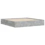 Concrete gray engineered wood bed with drawers 160x200 cm by , Beds and slatted bases - Ref: Foro24-3207262, Price: 159,62 €,...