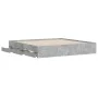 Concrete gray engineered wood bed with drawers 160x200 cm by , Beds and slatted bases - Ref: Foro24-3207262, Price: 159,62 €,...