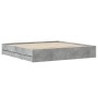 Betongraues Holzwerkstoffbett mit Schubladen 160x200 cm von , Betten und Lattenroste - Ref: Foro24-3207262, Preis: 161,60 €, ...