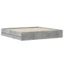 Concrete gray engineered wood bed with drawers 160x200 cm by , Beds and slatted bases - Ref: Foro24-3207262, Price: 159,62 €,...