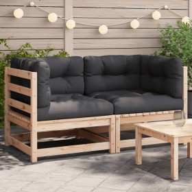 Corner sofas with cushions 2 pcs solid pine wood by , Modular outdoor sofas - Ref: Foro24-838069, Price: 154,61 €, Discount: %