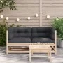 Corner sofas with cushions 2 pcs solid pine wood by , Modular outdoor sofas - Ref: Foro24-838069, Price: 152,65 €, Discount: %