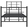 Bettgestell mit Kopfteil und Fußteil aus schwarzem Metall 80x200 cm von , Betten und Lattenroste - Ref: Foro24-355570, Preis:...