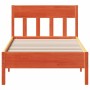Estructura cama con cabecero madera pino marrón cera 90x200 cm de , Camas y somieres - Ref: Foro24-842661, Precio: 92,13 €