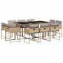 Set comedor de jardín 11 pzas con cojines ratán sintético beige de , Conjuntos de jardín - Ref: Foro24-3211392, Precio: 513,79 €