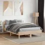 Bed frame with solid pine wood headboard 135x190 cm by , Beds and slatted bases - Ref: Foro24-842770, Price: 108,16 €, Discou...