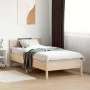 Bed frame with solid pine wood headboard 100x200 cm by , Beds and slatted bases - Ref: Foro24-842758, Price: 109,57 €, Discou...