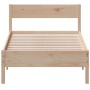 Estructura de cama con cabecero madera maciza pino 100x200 cm de , Camas y somieres - Ref: Foro24-842758, Precio: 110,92 €, D...