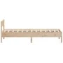 Bed frame with solid pine wood headboard 100x200 cm by , Beds and slatted bases - Ref: Foro24-842758, Price: 109,57 €, Discou...