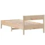 Bettgestell mit Kopfteil aus massivem Kiefernholz 100x200 cm von , Betten und Lattenroste - Ref: Foro24-842758, Preis: 109,57...