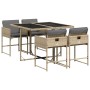 Set comedor de jardín 5 pzas con cojines ratán sintético beige de , Conjuntos de jardín - Ref: Foro24-3211260, Precio: 269,13...