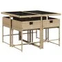 Set comedor de jardín 5 pzas con cojines ratán sintético beige de , Conjuntos de jardín - Ref: Foro24-3211260, Precio: 306,76...