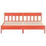 Estructura cama con cabecero madera pino marrón cera 180x200 cm de , Camas y somieres - Ref: Foro24-3216205, Precio: 209,00 €