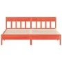 Estructura cama con cabecero madera pino marrón cera 180x200 cm de , Camas y somieres - Ref: Foro24-3216205, Precio: 206,43 €...