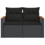 2-seater garden sofa with black synthetic rattan cushions by , Outdoor sofas - Ref: Foro24-365993, Price: 183,25 €, Discount: %