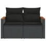 2-seater garden sofa with black synthetic rattan cushions by , Outdoor sofas - Ref: Foro24-365993, Price: 172,38 €, Discount: %