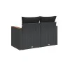 2-seater garden sofa with black synthetic rattan cushions by , Outdoor sofas - Ref: Foro24-365993, Price: 172,38 €, Discount: %
