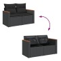 2-seater garden sofa with black synthetic rattan cushions by , Outdoor sofas - Ref: Foro24-365993, Price: 183,25 €, Discount: %