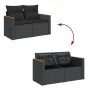 2-seater garden sofa with black synthetic rattan cushions by , Outdoor sofas - Ref: Foro24-365993, Price: 172,38 €, Discount: %