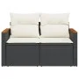 2-seater garden sofa with black synthetic rattan cushions by , Outdoor sofas - Ref: Foro24-366008, Price: 140,26 €, Discount: %